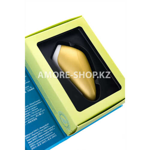 Вакуум-волновой бесконтактный стимулятор клитора Satisfyer Love Breeze, силикон, золотой, 9,5 см. 9