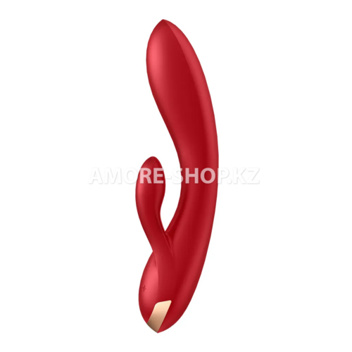 Вибратор с клиторальным стимулятором Satisfyer Double Flex Connect App красный 4