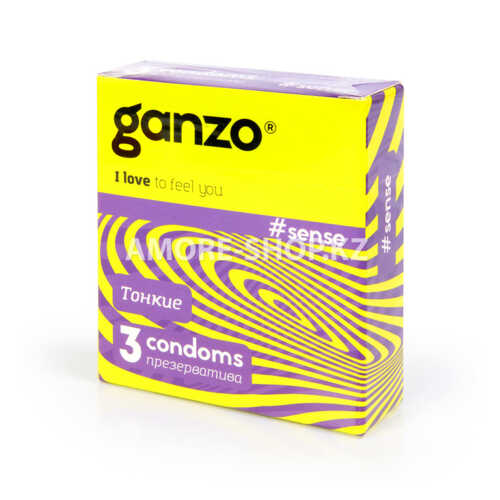 Презервативы Ganzo Sense, ультратонкие, латекс, 18 см, 3 шт 1