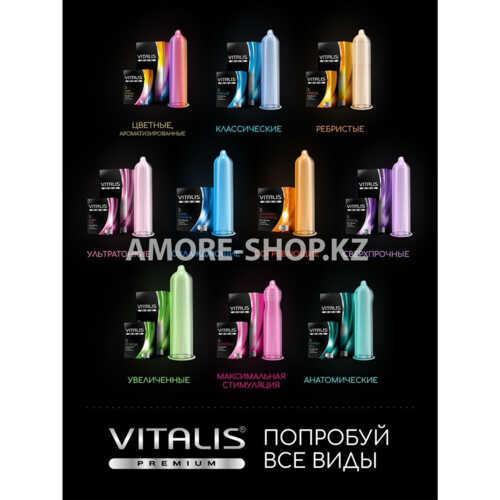 Презервативы "VITALIS" PREMIUM №12 ribbed - ребристые (ширина 52mm) 4