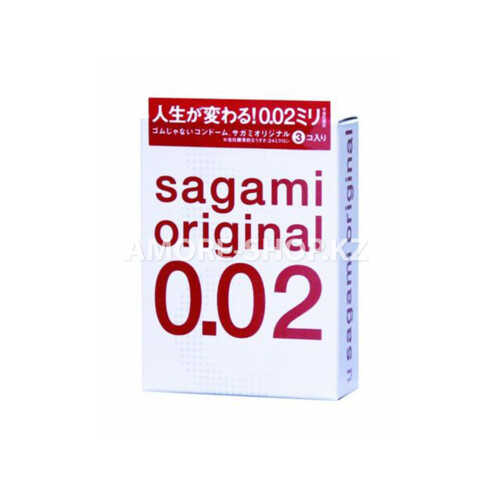 Презервативы Sagami, original 0.02, полиуретан, ультратонкие, гладкие, 19 см, 5,8 см, 3 шт. 2