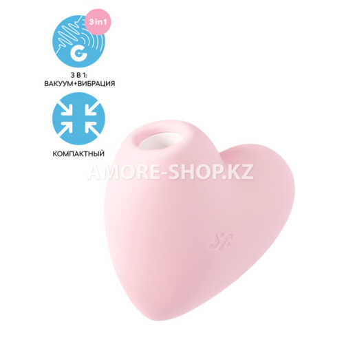 Вакуумный стимулятор Cutie Heart light Satisfyer розовый 1
