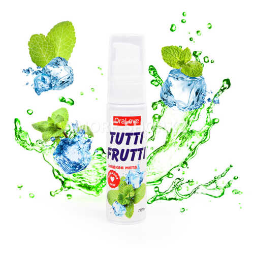 Съедобная гель-смазка TUTTI-FRUTTI для орального секса со вкусом сладкой мяты 30г 1