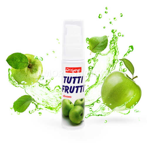 Съедобная гель-смазка TUTTI-FRUTTI для орального секса со вкусом яблока 30г 1