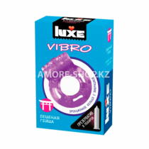 Виброкольцо Luxe Vibro Бешеная Гейша + Презерватив