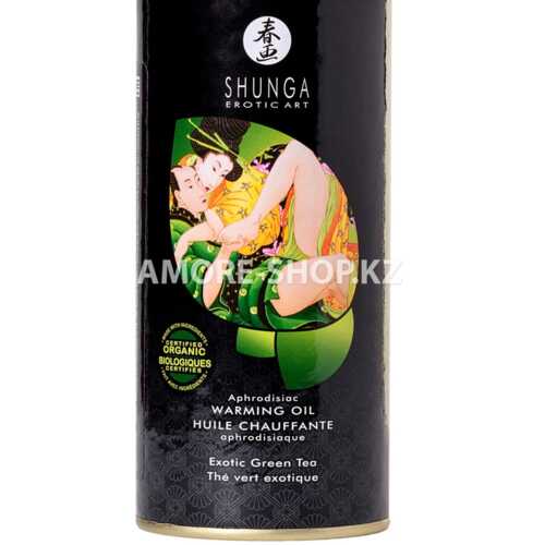 Масло для массажа Shunga Organic Exotic Green Tea, разогревающее, с ароматом зелёного чая, 100 мл 7