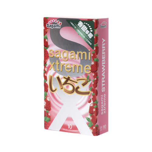 Презервативы латексные Sagami Xtreme Strawberry №10, 19 см 1