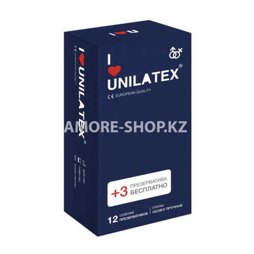 Презервативы Unilatex Extra Strong/особо прочные, 12 шт. + 3 шт. в подарок 1