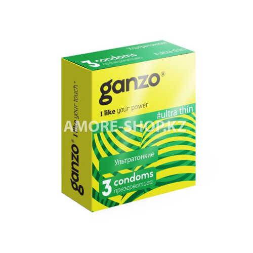 Презервативы «Ganzo» Ultra thin, ультра тонкие, 3 шт 1