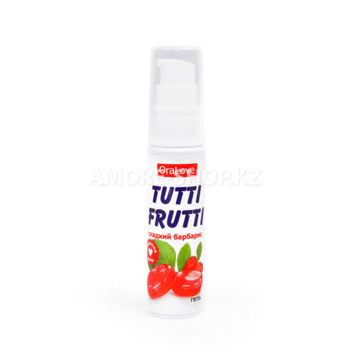Съедобная гель-смазка TUTTI-FRUTTI для орального секса со сладкого барбариса, 30 г 2