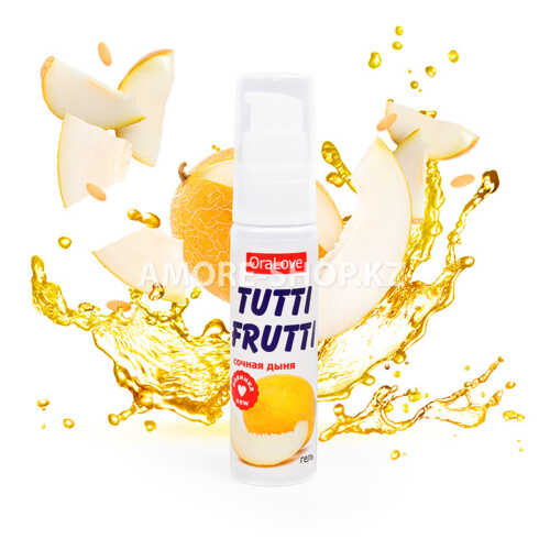 Съедобная гель-смазка TUTTI-FRUTTI для орального секса со вкусом сочная дыня 30г 1