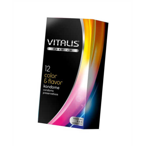 Презервативы "VITALIS" PREMIUM №12 color & flavor - цветные/ароматизированны (ширина 53mm) 1