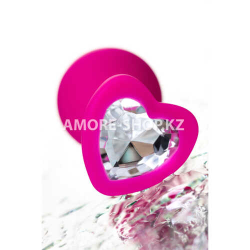 Анальная втулка ToDo by Toyfa Diamond Heart, силикон, розовая, 8 см, Ø 3 см 5