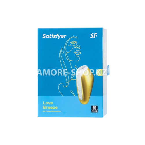 Вакуум-волновой бесконтактный стимулятор клитора Satisfyer Love Breeze, силикон, золотой, 9,5 см. 11
