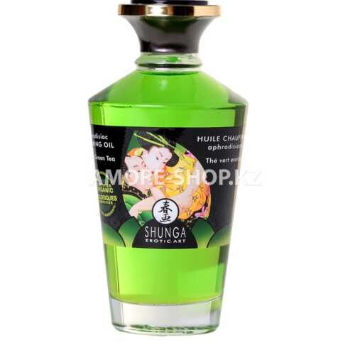 Масло для массажа Shunga Organic Exotic Green Tea, разогревающее, с ароматом зелёного чая, 100 мл 4