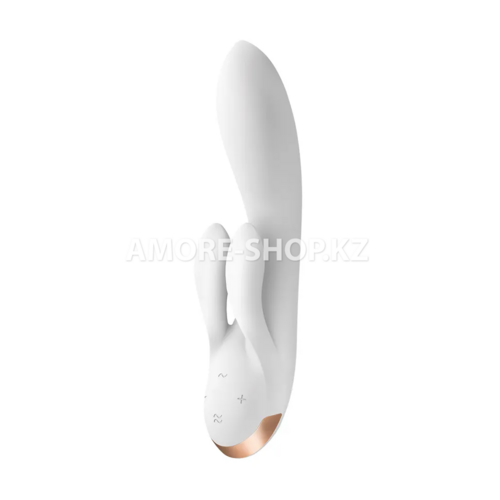 Вибратор с клиторальным стимулятором Satisfyer Double Flex Connect App белый 2