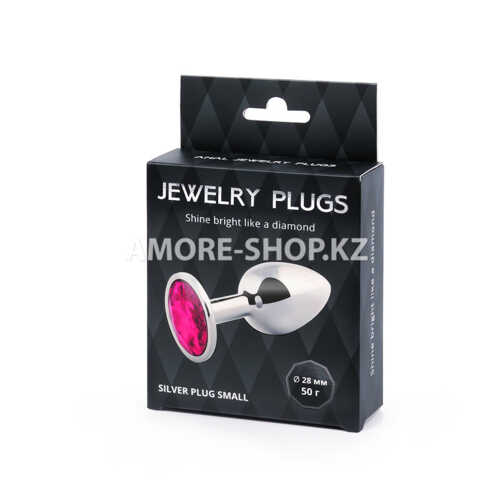 SILVER PLUG SMALL (втулка анальная) цвет кристалла рубиновый, L 72 мм, D 28 мм, 4