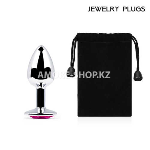 SILVER PLUG SMALL (втулка анальная) цвет кристалла рубиновый, L 72 мм, D 28 мм, 3