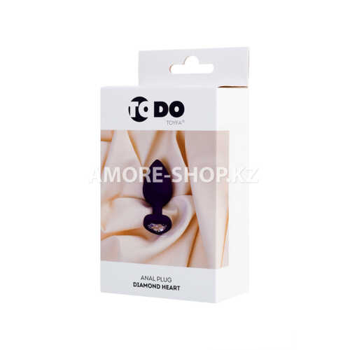 Анальная втулка ToDo by Toyfa Diamond Heart, водонепроницаемая, силикон, фиолетовая, 7 см, Ø 2 см 5