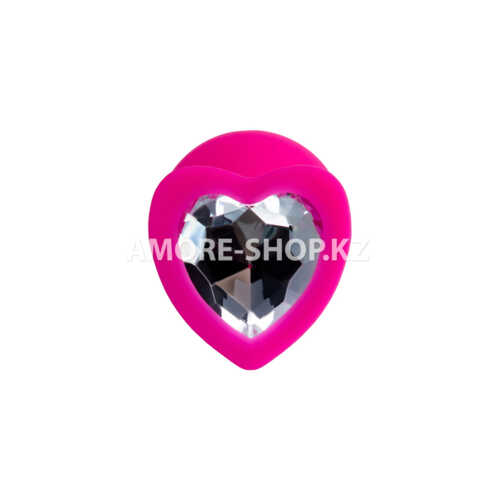 Анальная втулка ToDo by Toyfa Diamond Heart, силикон, розовая, 8 см, Ø 3 см 2