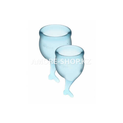 Набор менструальных чаш Satisfyer Feel secure Menstrual Cup (голубой) 2