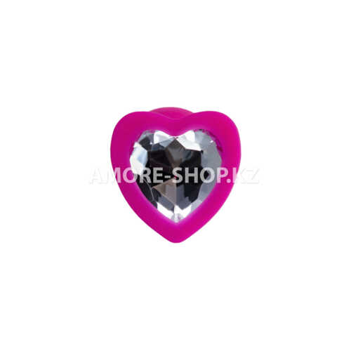 Анальная втулка ToDo by Toyfa Diamond Heart, силикон, розовая, 7 см, Ø 2 см, 18 г 2