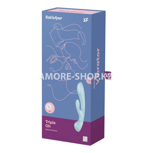 Вибратор-кролик Satisfyer Triple Oh светло-голубой 1