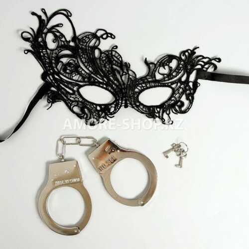 Карнавальный набор «Сладкое повиновение» наручники, маска 2